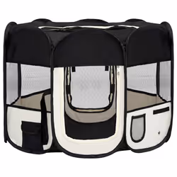 vidaXL Box per Cani Pieghevole con Borsa Trasporto Nero 90x90x58 cm - Vista aggiuntiva 2