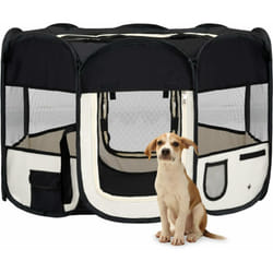 Box Cani, Recinto per cani Pieghevole con Borsa Trasporto Nero 110x110x58 cm Vidaxl 5520