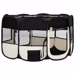 vidaXL Box per Cani Pieghevole con Borsa Trasporto Nero 145x145x61 cm - Vista aggiuntiva 3
