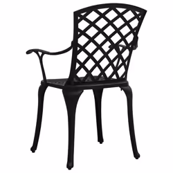 VidaXL 315573 sedia da esterno Terrazzo Alluminio pressofuso Nero - Vista aggiuntiva 5