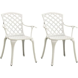 2 pz Sedie da Giardino, Poltrona da Giardino in Alluminio Pressofuso Bianco Vidaxl