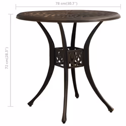 VidaXL 315582 tavolo da esterno Bronzo - Vista aggiuntiva 6