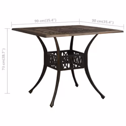 VidaXL 315588 tavolo da esterno Bronzo - Vista aggiuntiva 6