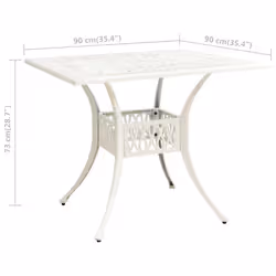 VidaXL 315590 tavolo da esterno Bianco - Vista aggiuntiva 6