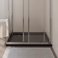 vidaXL Piatto Doccia Quadrato in ABS Nero 90x90 cm - Vista aggiuntiva 3