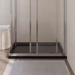 vidaXL Piatto Doccia in ABS Rettangolare Nero 80x90 cm - Vista aggiuntiva 3