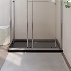 vidaXL Piatto Doccia in ABS Rettangolare Nero 80x120 cm - Vista aggiuntiva 3