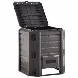 vidaXL Compostiera da Giardino Nera 380 L - Vista aggiuntiva 2