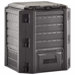 vidaXL Compostiera da Giardino Nera 380 L - Vista aggiuntiva 3