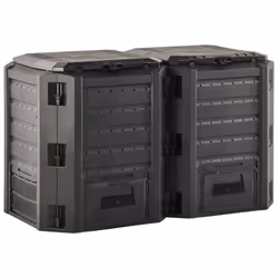 vidaXL Compostiera da Giardino Nera 800 L - Vista aggiuntiva 3