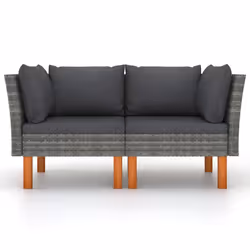 Poltrone Angolari 2 pz Polyrattan e Legno Massello di Eucaliptocod mxl 82120 - Vista aggiuntiva 2