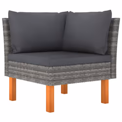 Set di Divani da Giardino 3 pz Polyrattan Massello di Eucaliptocod mxl 119344 - Vista aggiuntiva 3