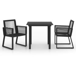 Vidaxl - Set da Pranzo da Giardino 3 pz in Rattan pvc Nero