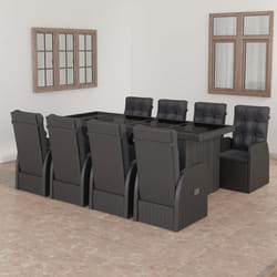 vidaXL Set da Pranzo da Giardino 9 pz con Cuscini in Polyrattan Nero