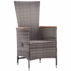 vidaXL Set Divani da Giardino 3 pz con Cuscini in Polyrattan Grigio - Vista aggiuntiva 3