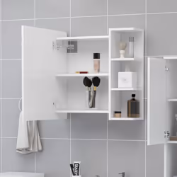 vidaXL Armadietto a Specchio Bianco 62,5x20,5x64 cm Legno Multistrato - Vista aggiuntiva 3