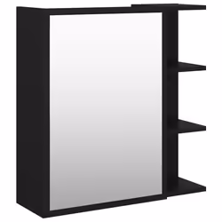 Mobile Bagno con Specchio Nero 62,5x20,5x64cm Legno Multistratocod mxl 73003 - Vista aggiuntiva 2