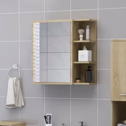 Aggiungete un tocco di bellezza al vostro bagno con questo armadietto a specchio, che aggiunge uno stile contemporaneo a qual ...