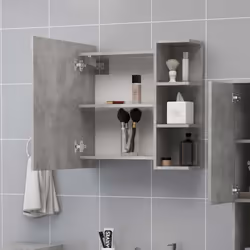 vidaXL Mobile Bagno Specchio Grigio Cemento 62,5x20,5x64cm Multistrato - Vista aggiuntiva 3