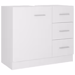vidaXL Mobile Sottolavabo Bianco 63x30x54 cm in Multistrato - Vista aggiuntiva 2