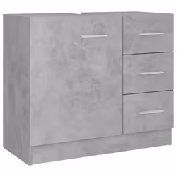 vidaXL Mobile Sottolavabo Grigio Cemento 63x30x54 cm Legno Multistrato - Vista aggiuntiva 2