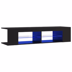 vidaXL Mobile Porta TV con Luci LED Nero 135x39x30 cm - Vista aggiuntiva 2