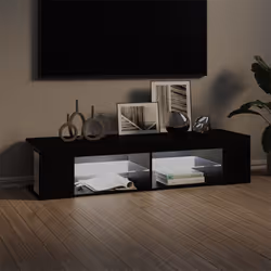 vidaXL Mobile Porta TV con Luci LED Nero 135x39x30 cm - Vista aggiuntiva 3