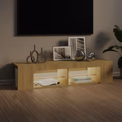 vidaXL Mobile Porta TV con Luci LED Rovere Sonoma 135x39x30 cm - Vista aggiuntiva 3