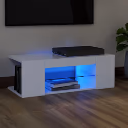 Caratterizzato da un design alla moda ma pratico, questo mobile porta TV con luci a LED diventerà sicuramente un punto focale ...