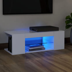 Vidaxl - Mobile Porta tv con Luci led, Armadietti per tv Bianco 90x39x30 cm