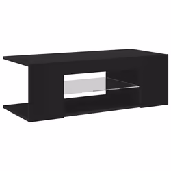 vidaXL Mobile Porta TV con Luci LED Nero 90x39x30 cm - Vista aggiuntiva 2