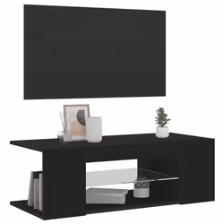 vidaXL Mobile Porta TV con Luci LED Nero 90x39x30 cm - Vista aggiuntiva 3