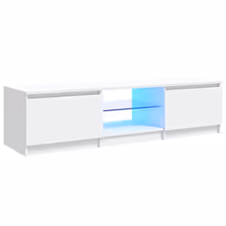 vidaXL Mobile Porta TV con Luci LED Bianco 140x40x36 cm - Vista aggiuntiva 2