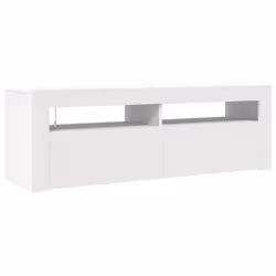 vidaXL Mobile Porta TV con Luci LED Bianco 120x35x40 cm - Vista aggiuntiva 3