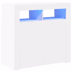 vidaXL Credenza con Luci LED Bianca 80x35x75 cm - Vista aggiuntiva 2