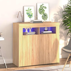 Vidaxl - Credenza da salotto con 2 ante e 2 scomparti + led vari colori disponibili colore : Marrone