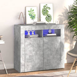 Credenza, Madia per salotto con Luci led Grigio Cemento 80x35x75 cm Vidaxl