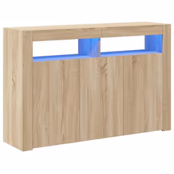 vidaXL Credenza con Luci LED Rovere Sonoma 115,5x30x75 cm - Vista aggiuntiva 2