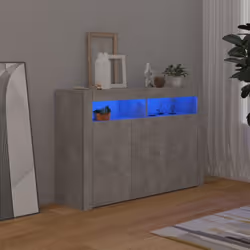 Questa credenza con luci LED, dal design minimalista, è un complemento pratico e altamente decorativo per la vostra casa! Mat ...