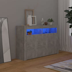 Credenza, Madia per salotto con Luci led Grigio Cemento 115, 5x30x75 cm Vidaxl