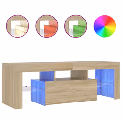 vidaXL Mobile Porta TV con Luci LED Rovere Sonoma 120x35x40 cm - Vista aggiuntiva 2