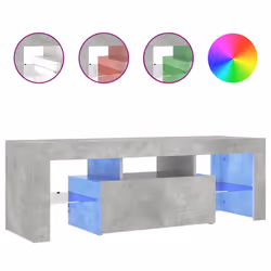 vidaXL Mobile Porta TV con Luci LED Grigio Cemento 120x35x40 cm - Vista aggiuntiva 2