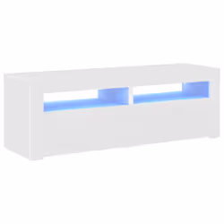 vidaXL Mobile Porta TV con Luci LED Bianco 120x35x40 cm - Vista aggiuntiva 2