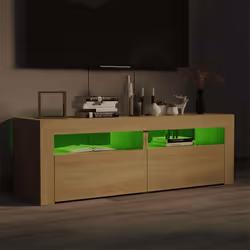 vidaXL Mobile Porta TV con Luci LED Rovere Sonoma 120x35x40 cm - Vista aggiuntiva 3