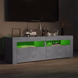 vidaXL Mobile Porta TV con Luci LED Grigio Cemento 120x35x40 cm - Vista aggiuntiva 3