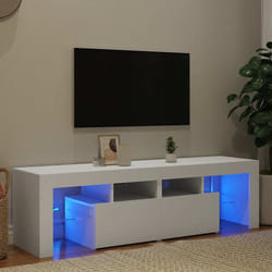 vidaXL Mobile Porta TV con Luci LED Bianco 140x36,5x40 cm