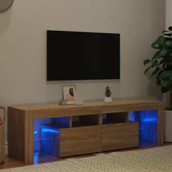vidaXL Mobile Porta TV con Luci LED Rovere Sonoma 140x36,5x40 cm