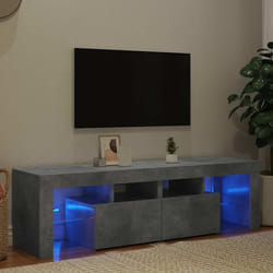 vidaXL Mobile Porta TV con Luci LED Grigio Cemento 140x36,5x40 cm