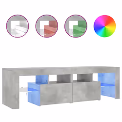 vidaXL Mobile Porta TV con Luci LED Grigio Cemento 140x36,5x40 cm - Vista aggiuntiva 2