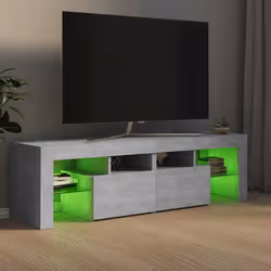 vidaXL Mobile Porta TV con Luci LED Grigio Cemento 140x36,5x40 cm - Vista aggiuntiva 3